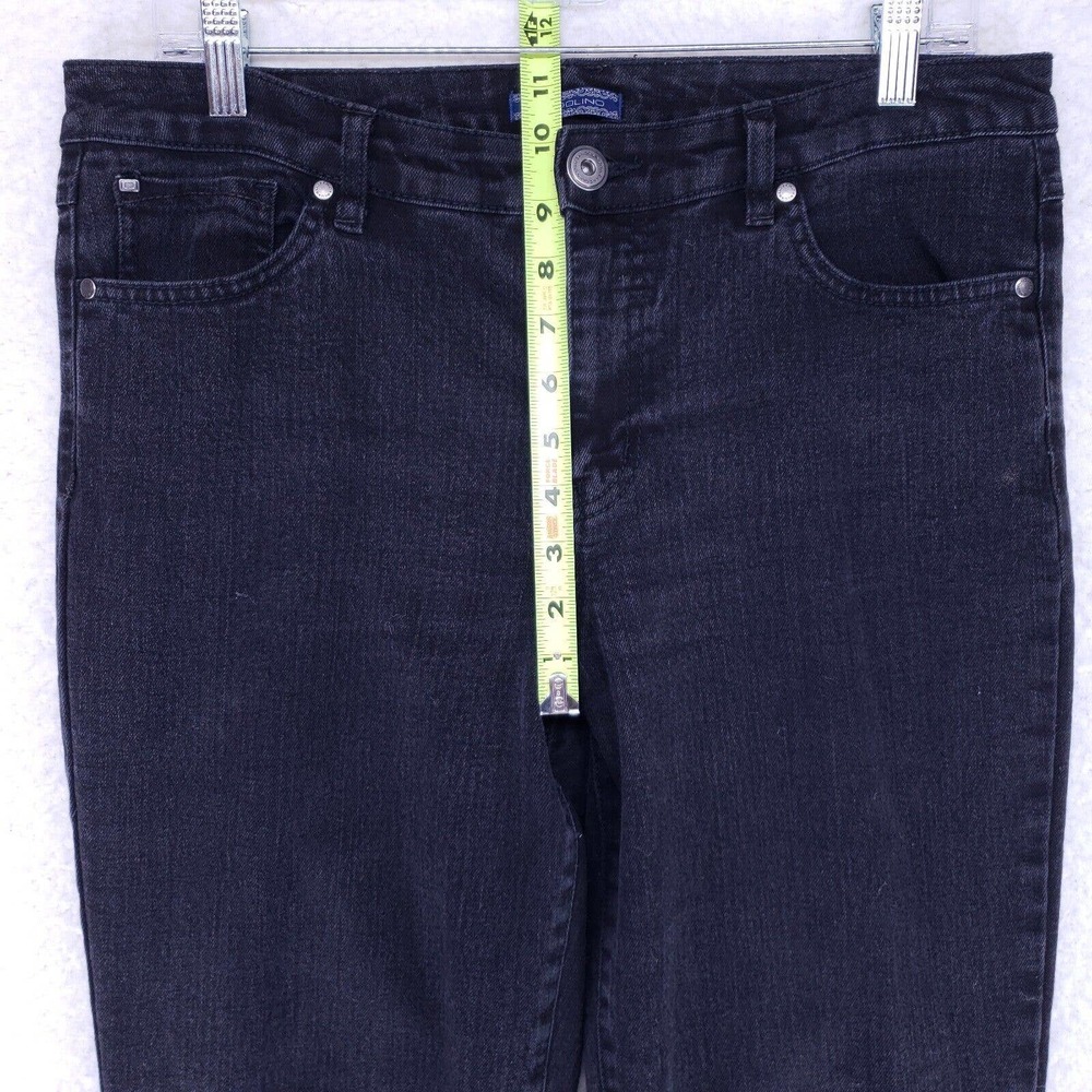 Bandolino Black Stretch Flap Pockets Womens Size 12 Mid Rise Denim Casual Pants - Picture 3 of 9